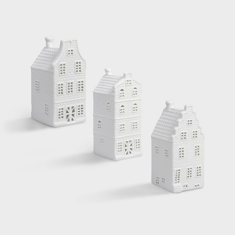 Dutch Tea Light Canal Houses: Charm Set of 3