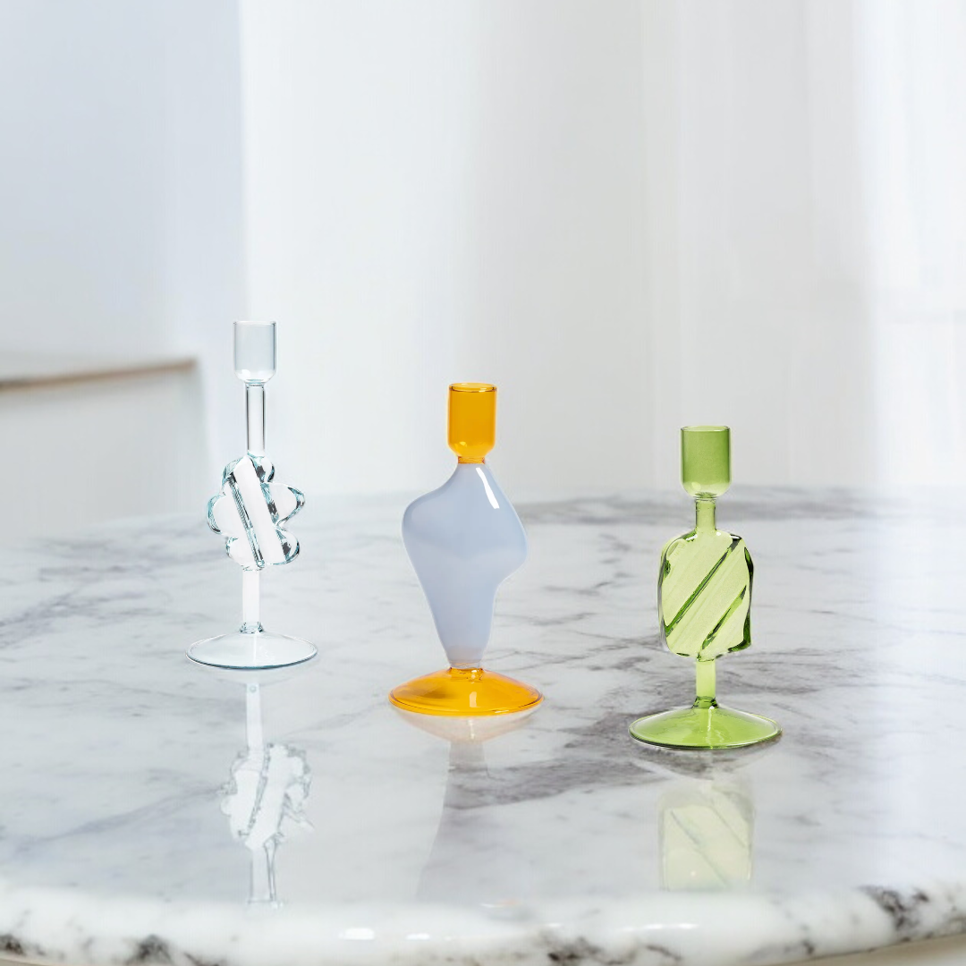 Clear Spiral Candle Holder