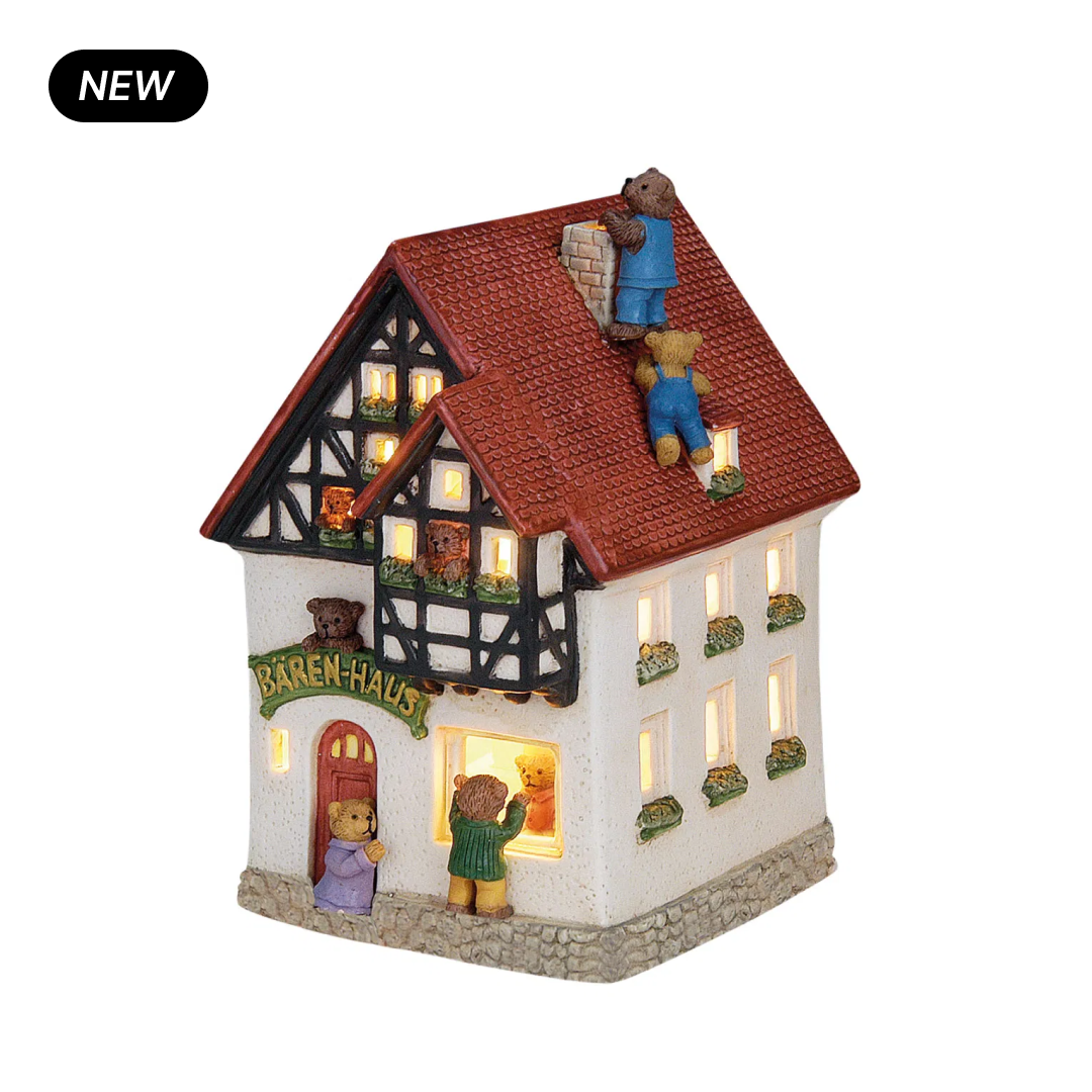 Bear House – Tea Light Miniature (Hand-painted)