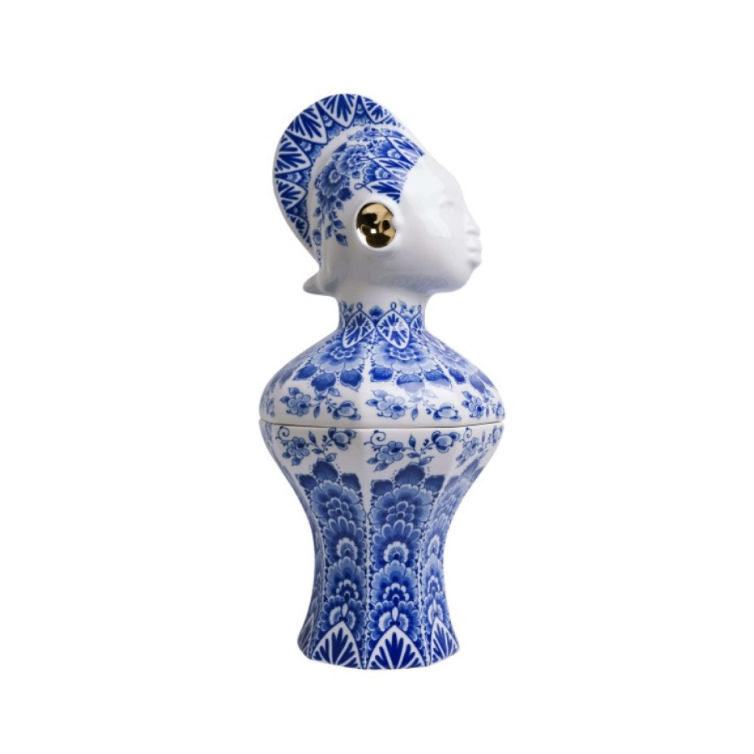 Kabra Blauw Lidded Vase