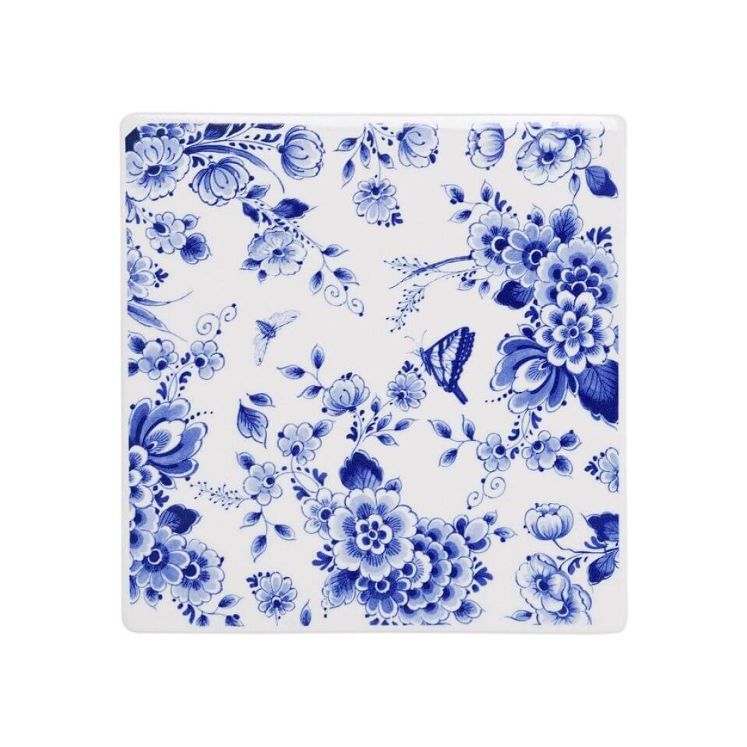 Delft Blue Tile: Flowers