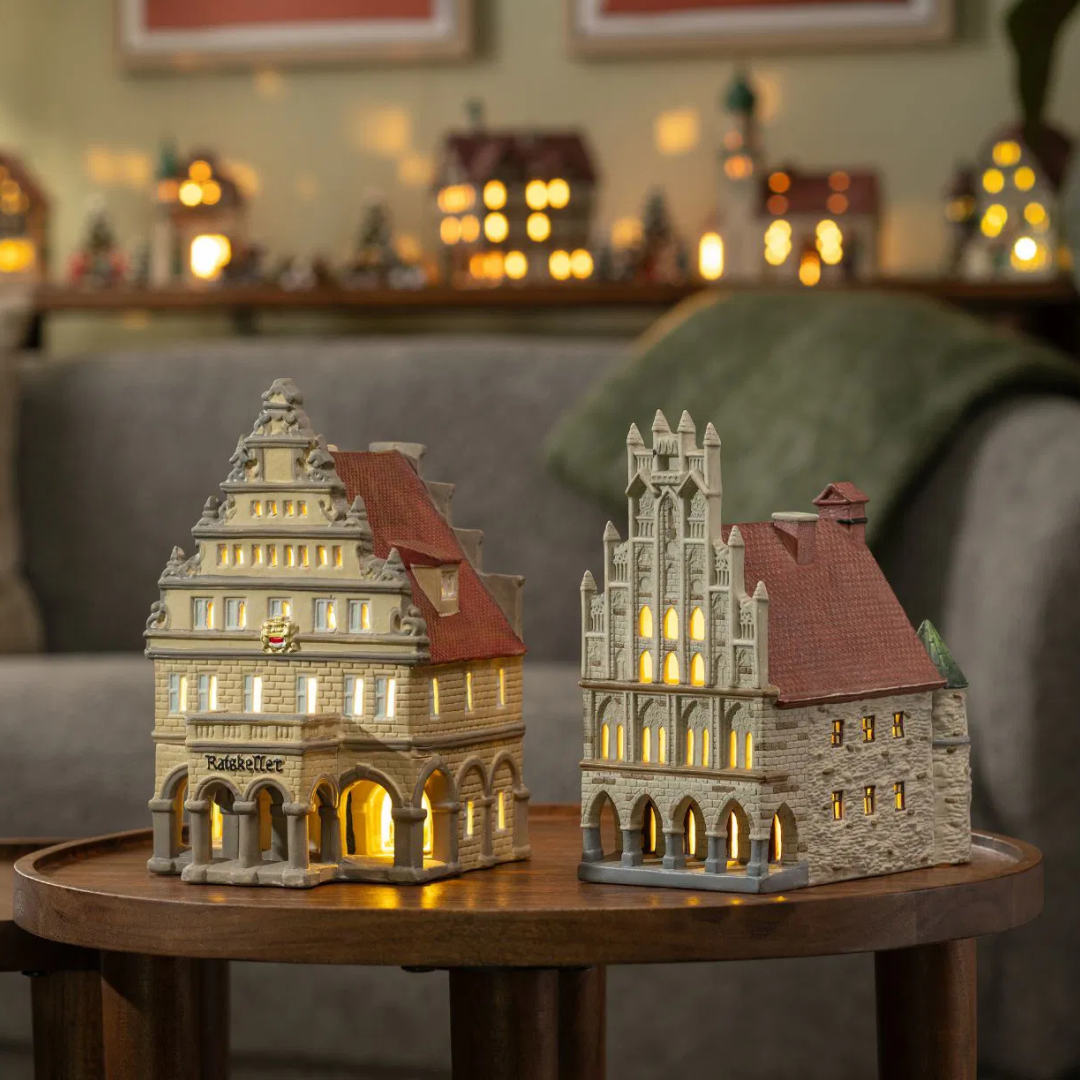 Town Hall Münster – Tea Light Miniature (Hand-painted)
