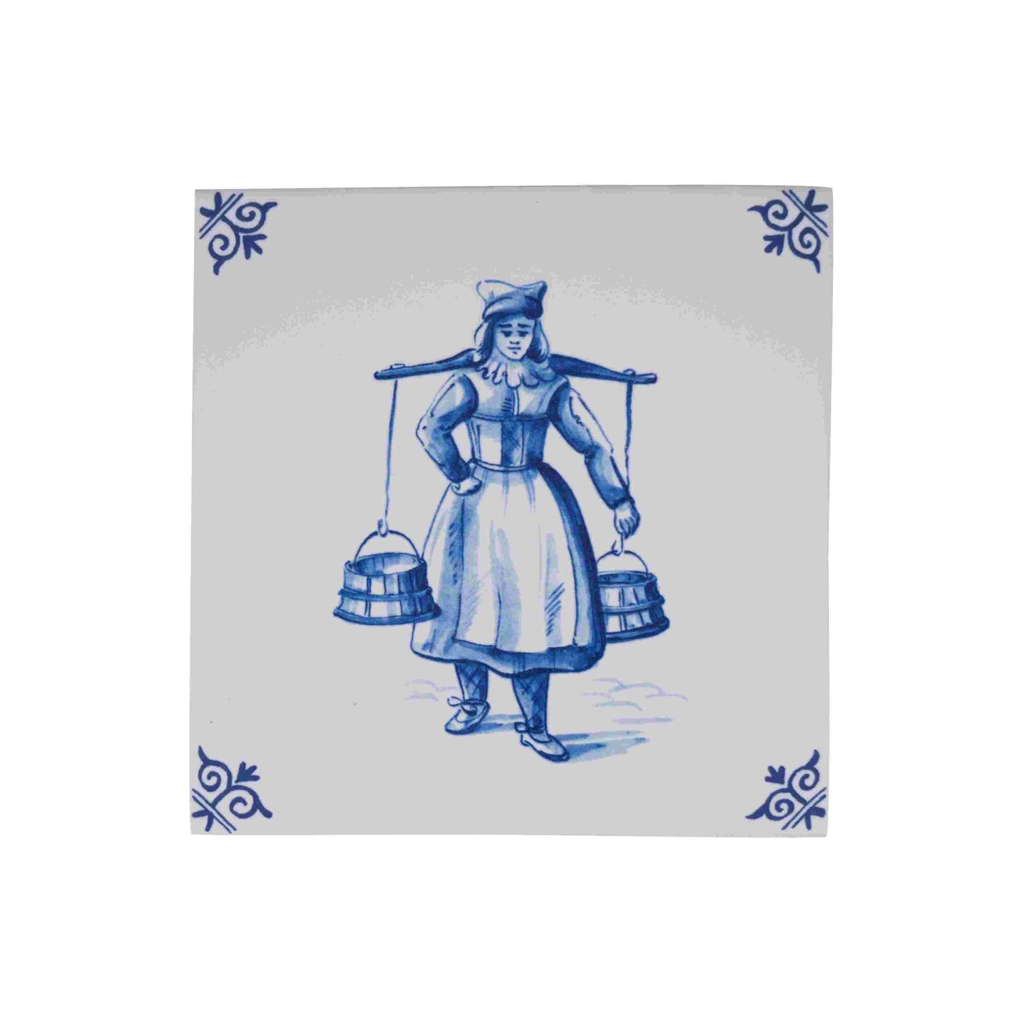 Royal Delft Dutch Heritage Tiles: Milkmaid