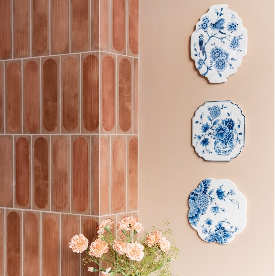 Delft Blue Flower Wall Applique