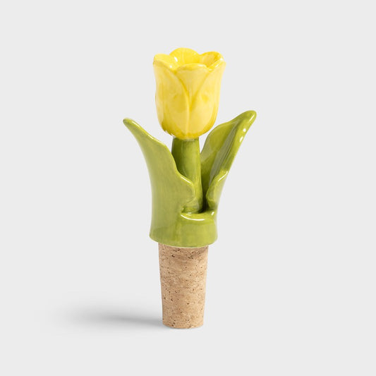 Delftware Tulip Bottle Stoppers - Yellow