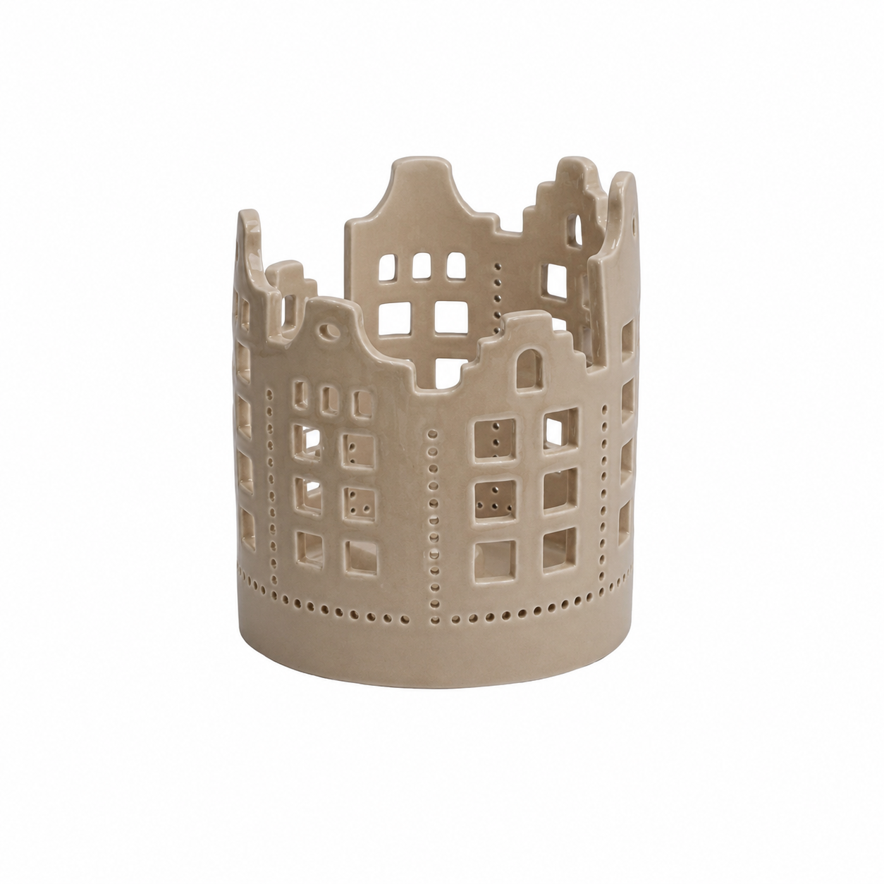 Circular Tea-Light Houses - Brown