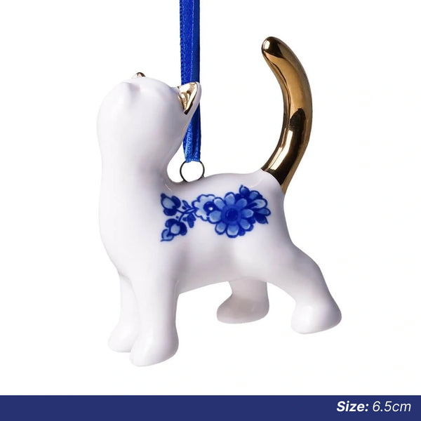 Christmas Ornaments: Delft Kitty