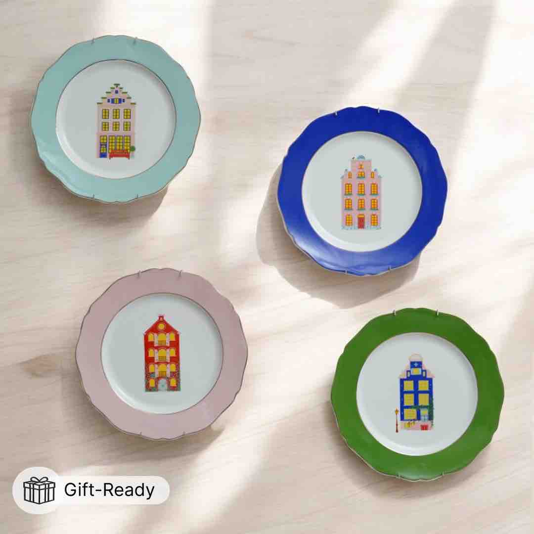 Holland Hues Plates - Gift Set of 4 (includes wall hangers)