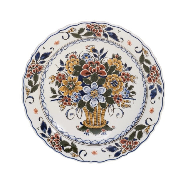 Flower Basket Polychrome Plate - 29cm