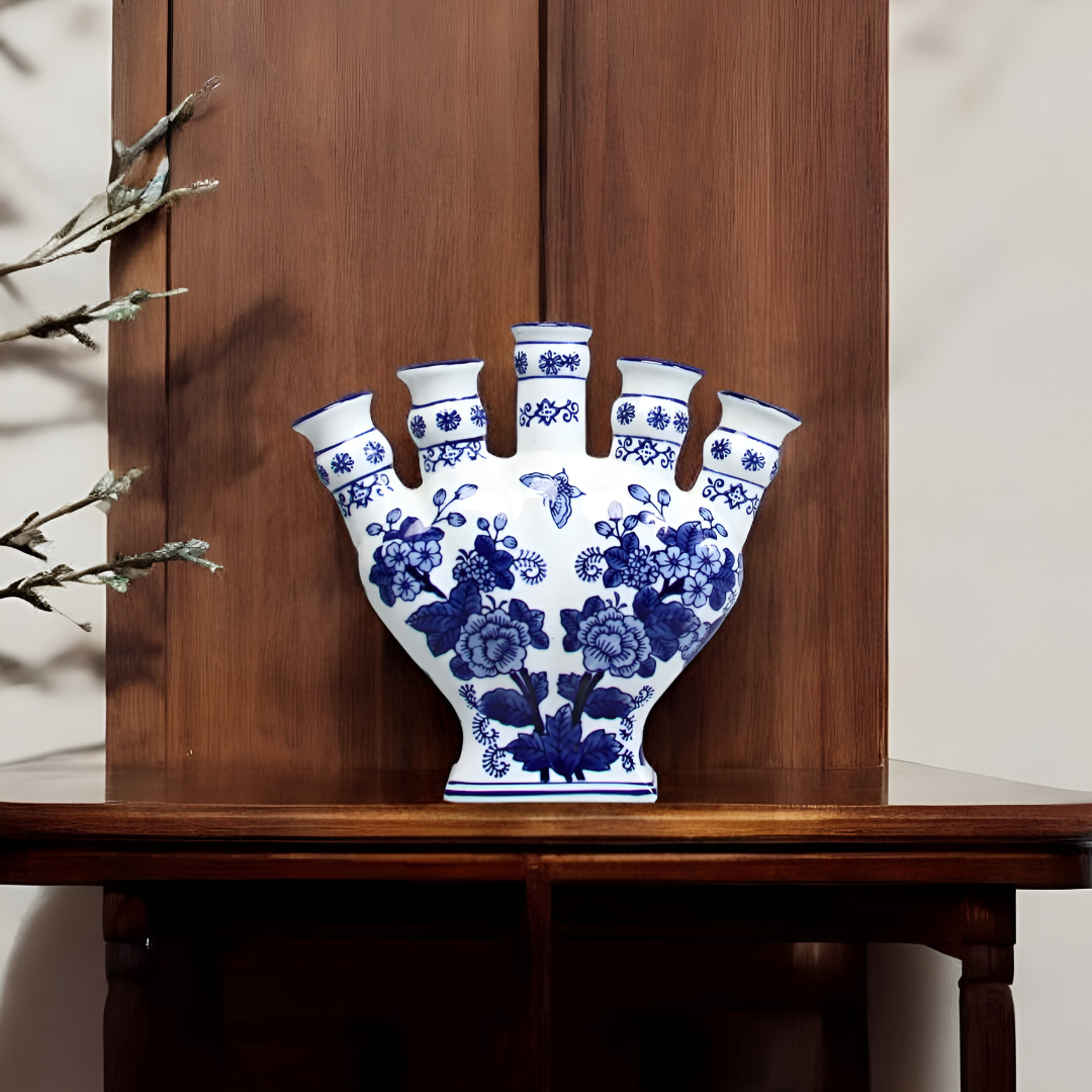 Tulip Delftware Vase (Hand-Painted)