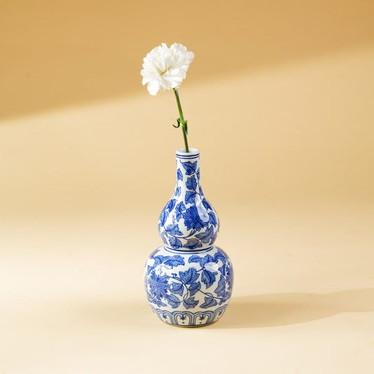 Cerulean Lotus Delft Vase (Hand Painted)