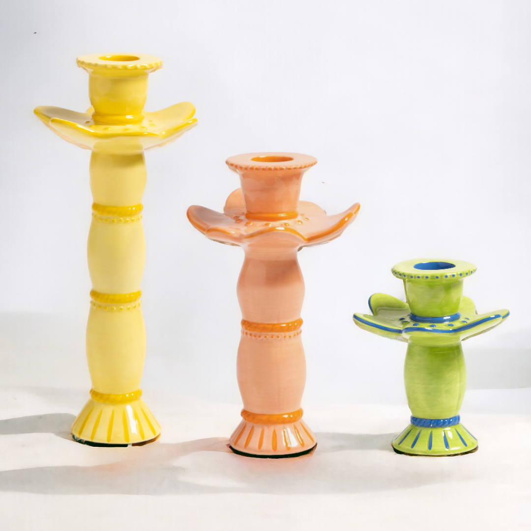 Bamboo Candle Stands - Set of 3 (Handmade)