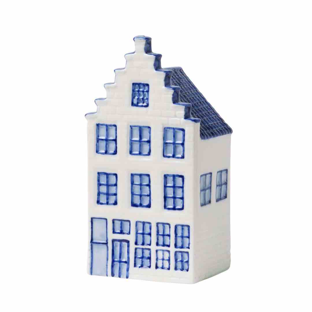 Stepped Gable Delft Blue House (Hand-painted)