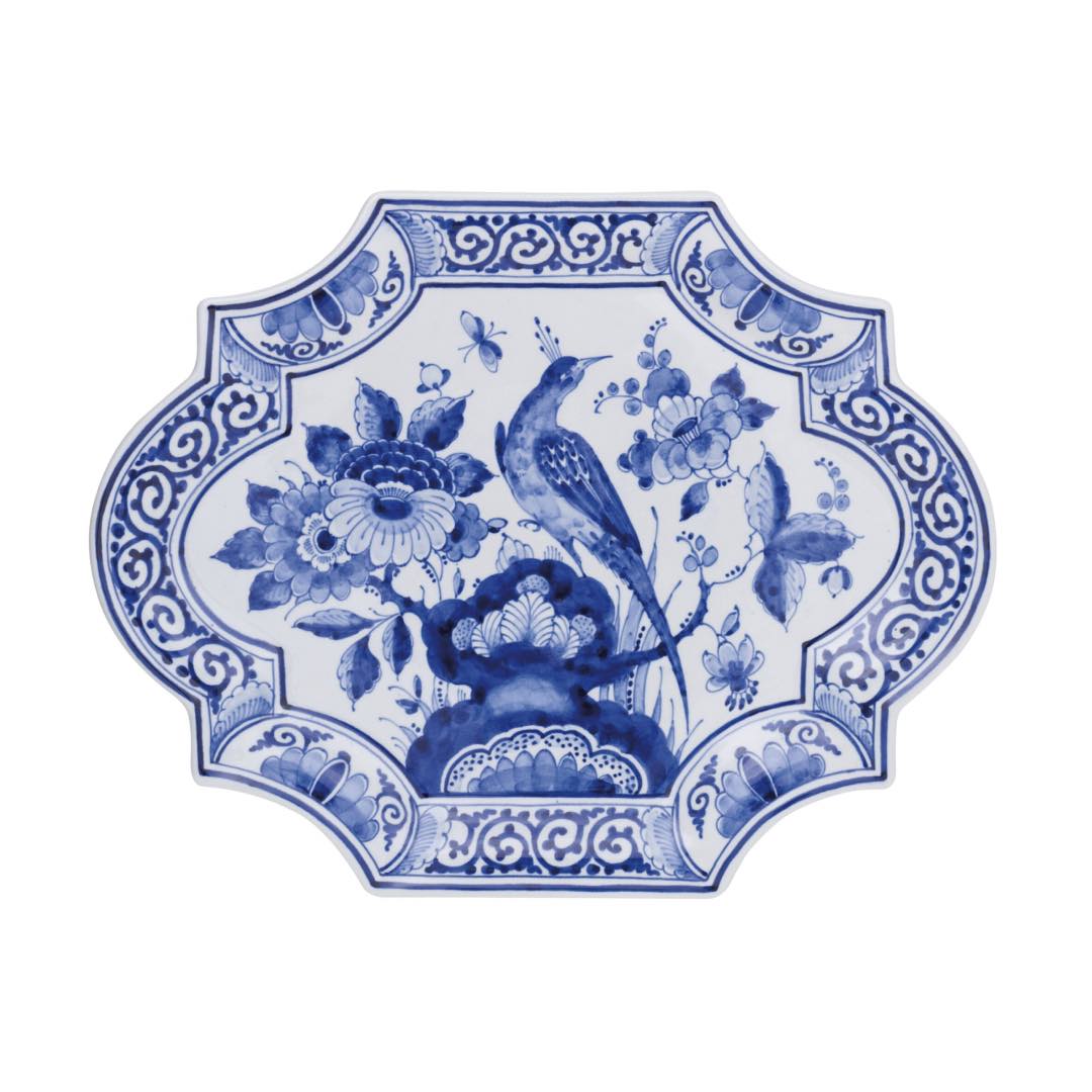 Bird of Paradise Delft Blue Horizontal Plate