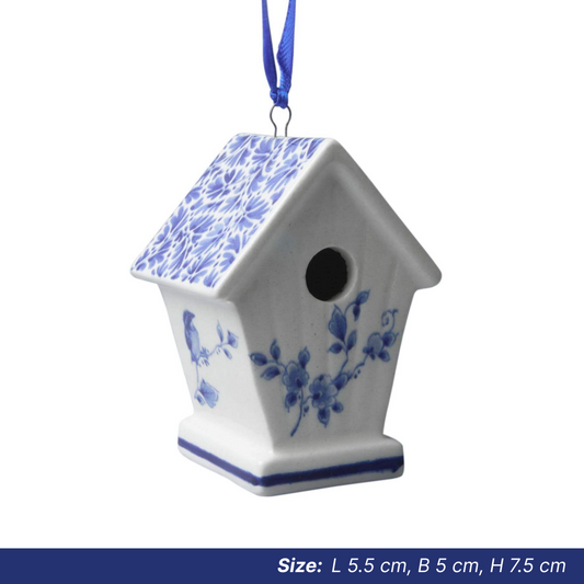 Christmas Ornaments: Delft Bird House [SHIPS DEC 1]