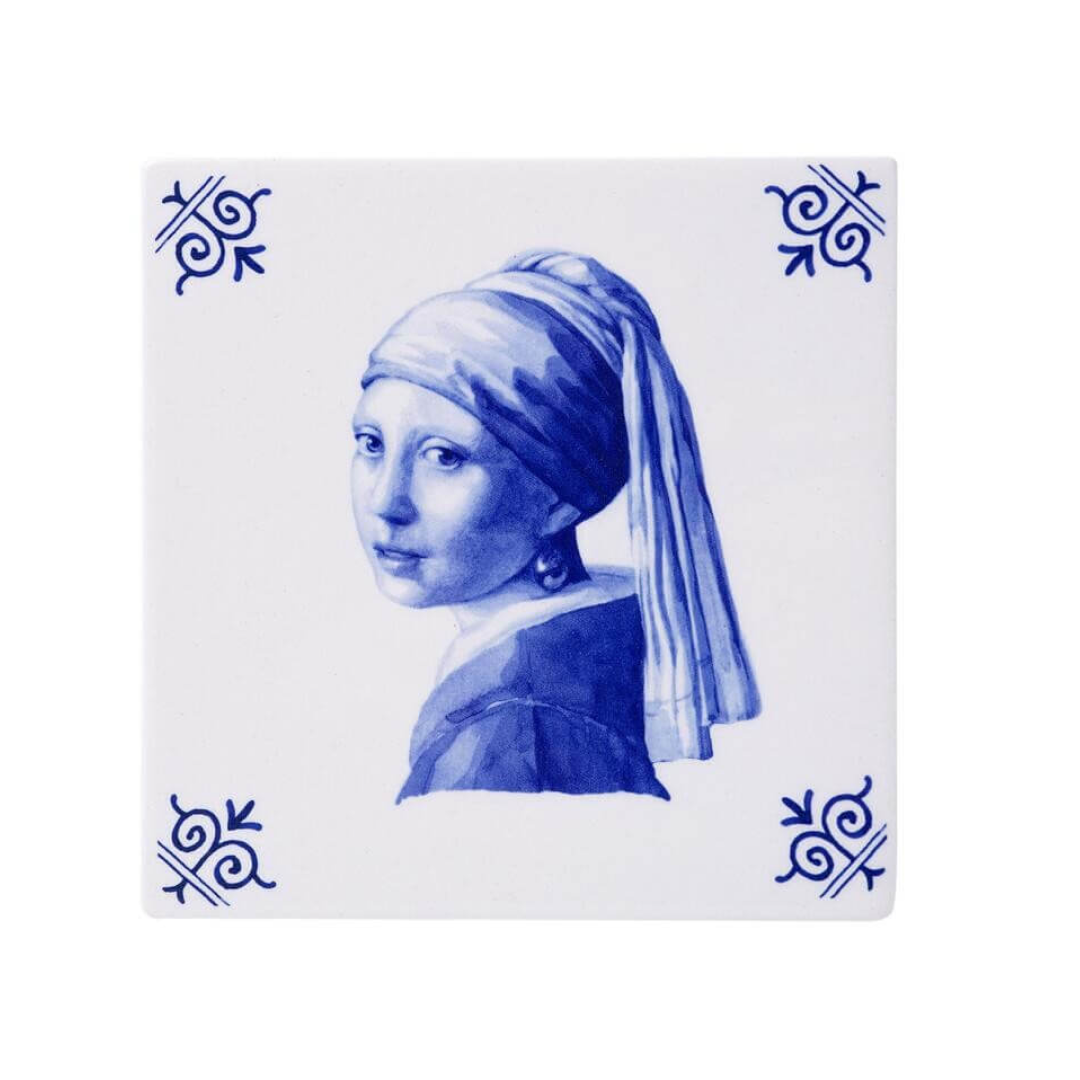 Delft Blue Tile: Girl with a Pearl Earring