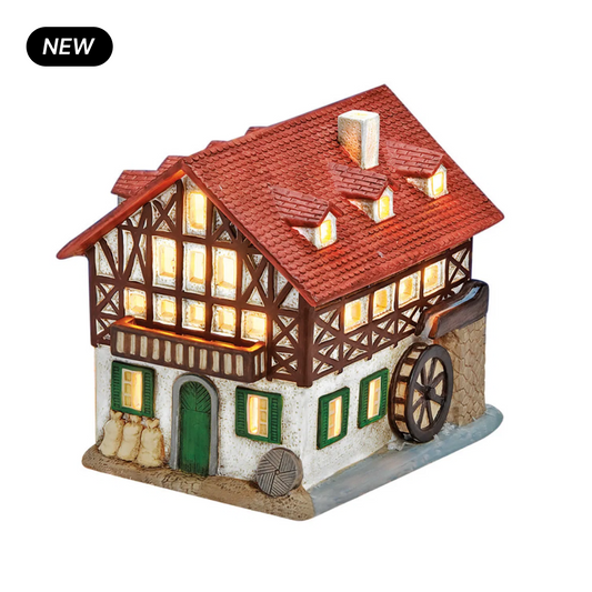 German Mill House – Tea Light Miniature (Hand-painted)